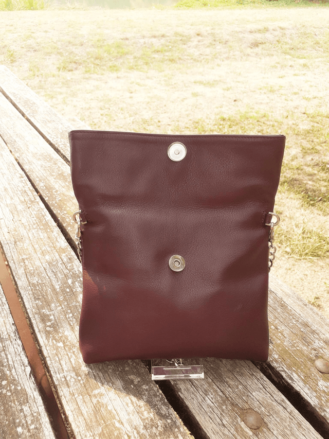 Sac 100% Cuir de veau AUBERGINE